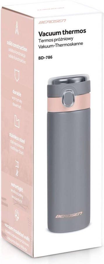 Vacuüm thermoskan 450 ml BD-786 grijs