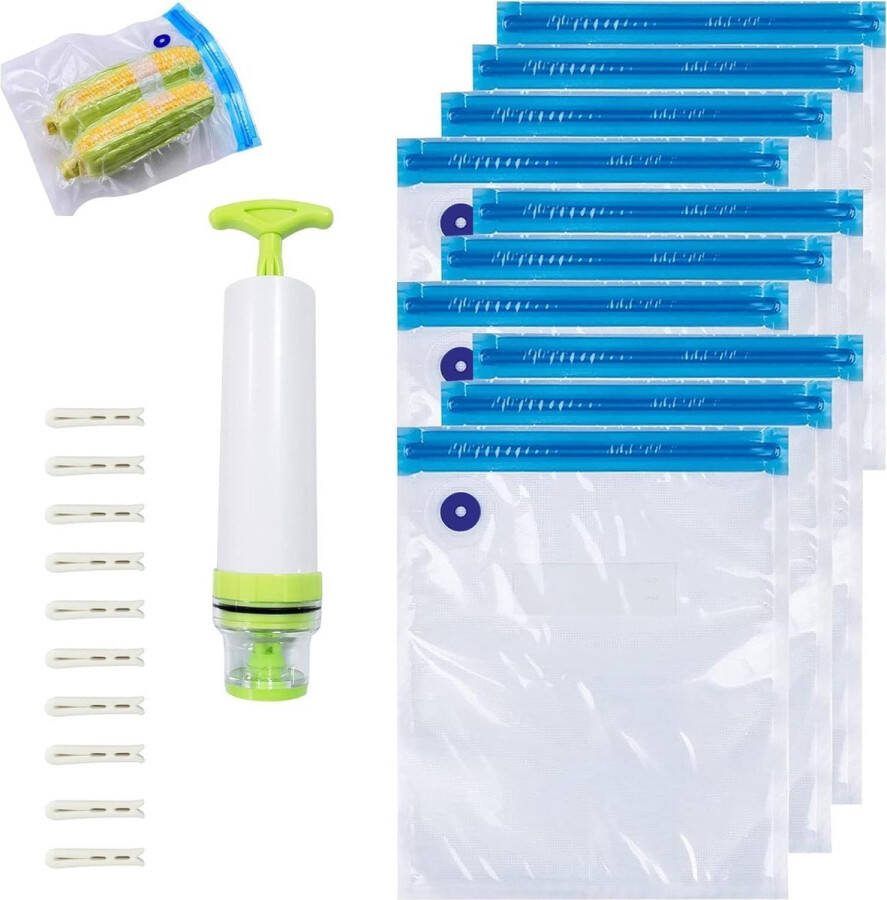 Vacuümzakjes set 10 stuks Herbruikbare vacuümzakken Sous Vide 30 x 34 cm Voor reizen en 3D-printer Voedselbehoud