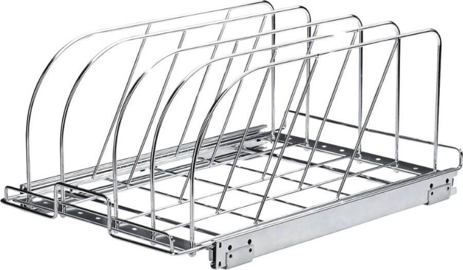 VanBoni Onder Kast Organizer Lade Organizer Schuiflade Keukenkast Schuiflade Keuken Stainless Steel 35x53 3 CM