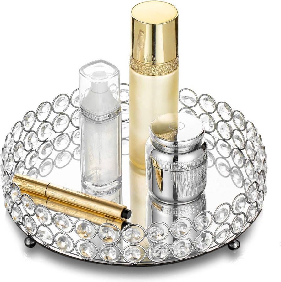 Vanity Tray Silver Trays Decorative Makeup Holders For Dressing Table Trinket Tray Mirroring Tray Multifunctional Dish For Perfume Jewelry Candle And Cosmetics