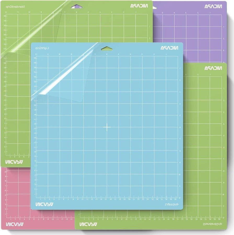VarietyGrips 5 matten 305 x 305 cm snijmat voor Cricut Maker 3 Explore 3 premium lijm flexibel en duurzaam met raster voor kaarten papier vinylsnijder