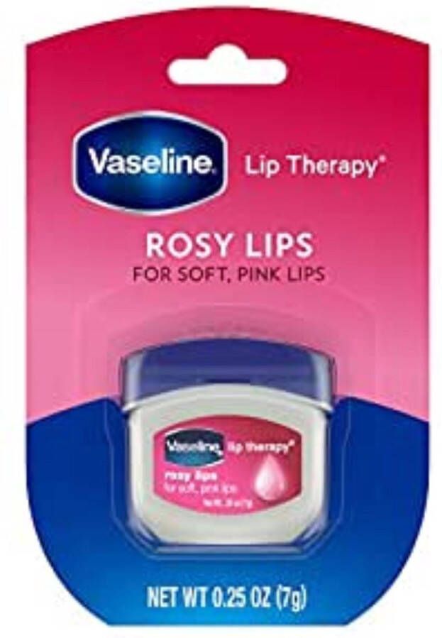 Vaseline lip care rosy lips therapie lip balsem 7 g handig pocket potje afsluitbaar 3 x 1.5 cm lippenbalsem -l