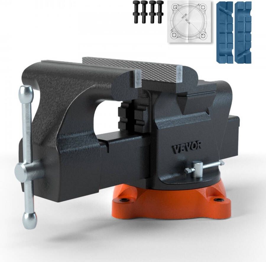 Vbankschroef aambeeld 360° draaibaar 1 5-7 4 cm overspanning werkbank bankschroef
