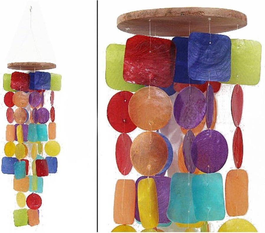 Veelkleurige Capiz Shell Windgong 63 cm voor Raamdecoratie Suncatcher Balkons Terrassen Tuin