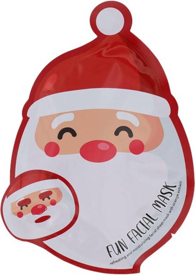 Vegan Fun Facial mask Santa christmas gezichtsmasker kerstmis tissue masker kerstman