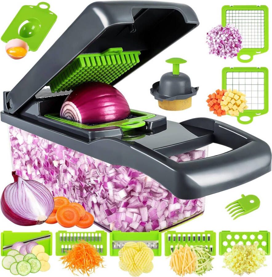 Vegetable Cutter Groentesnijder met verschillende mesjes met Schaal Mandoline Uiensnijder Vegetable chopper