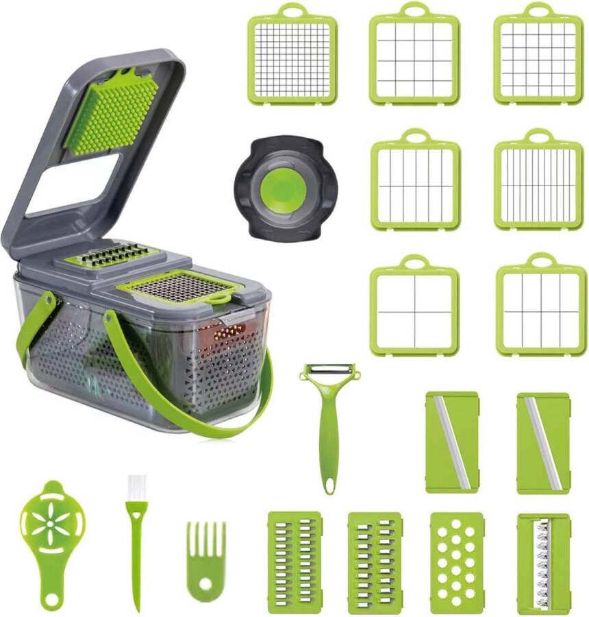 Vegetable Cutter Groentesnijder met verschillende mesjes met Schaal Mandoline Uiensnijder Vegetable chopper