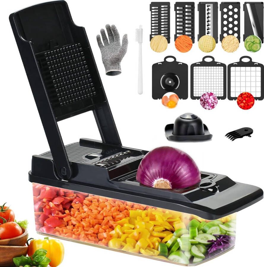 Vegetable Cutter Groentesnijder met verschillende mesjes met Schaal Mandoline Uiensnijder Vegetable chopper