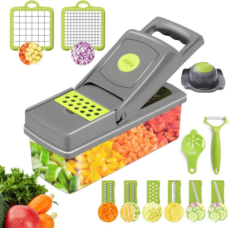 Vegetable Cutter Groentesnijder met verschillende mesjes met Schaal Mandoline Uiensnijder Vegetable chopper