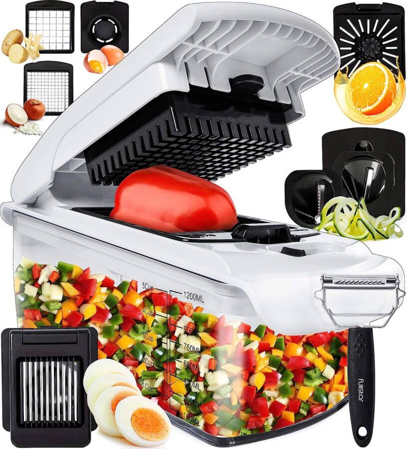 Vegetable Cutter Groentesnijder met verschillende mesjes met Schaal Mandoline Uiensnijder Vegetable chopper