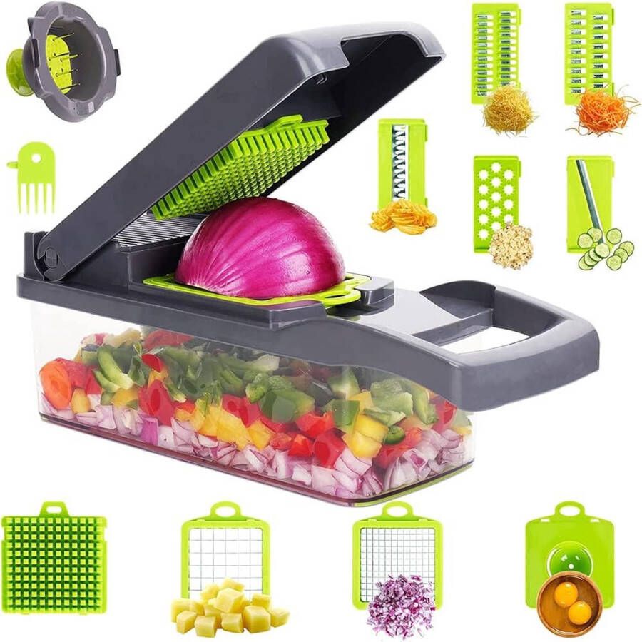 Vegetable Cutter Groentesnijder met verschillende mesjes met Schaal Mandoline Uiensnijder Vegetable chopper