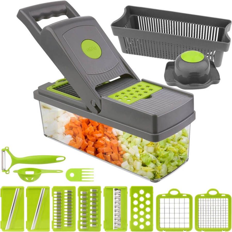 Vegetable Cutter Groentesnijder met verschillende mesjes met Schaal Mandoline Uiensnijder Vegetable chopper