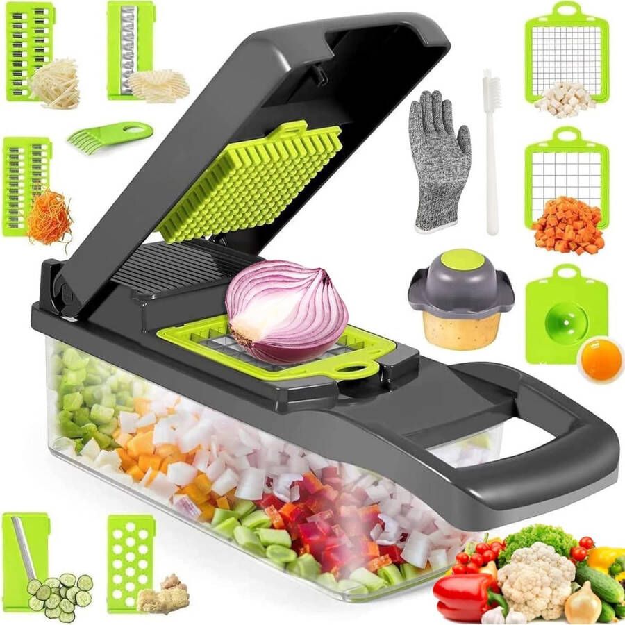 Vegetable Cutter Groentesnijder met verschillende mesjes met Schaal Mandoline Uiensnijder Vegetable chopper