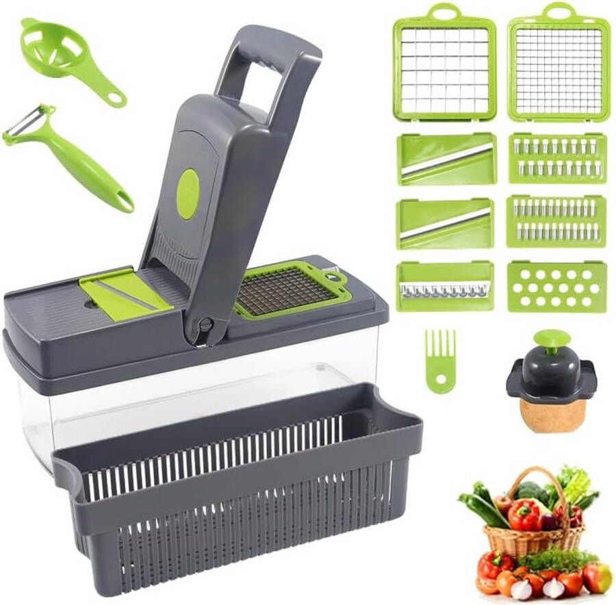 Vegetable Cutter Groentesnijder met verschillende mesjes met Schaal Mandoline Uiensnijder Vegetable chopper