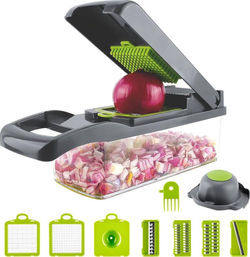 Vegetable Cutter Groentesnijder met verschillende mesjes met Schaal Mandoline Uiensnijder Vegetable chopper