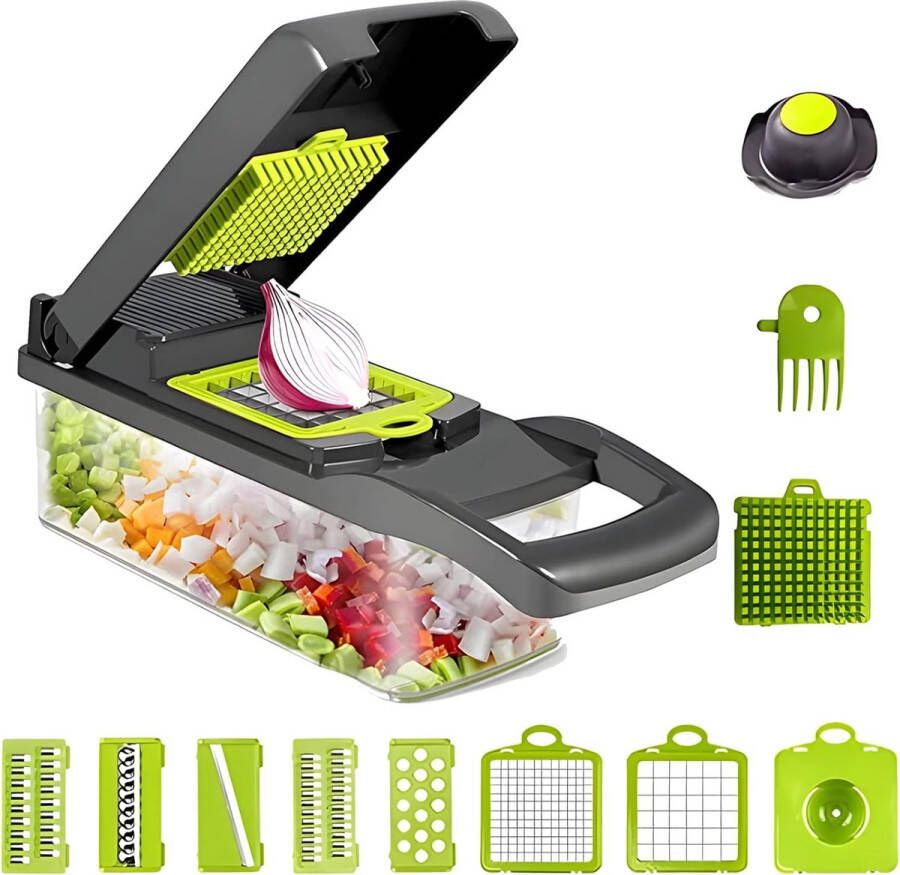 Vegetable Cutter Groentesnijder met verschillende mesjes met Schaal Mandoline Uiensnijder Vegetable chopper