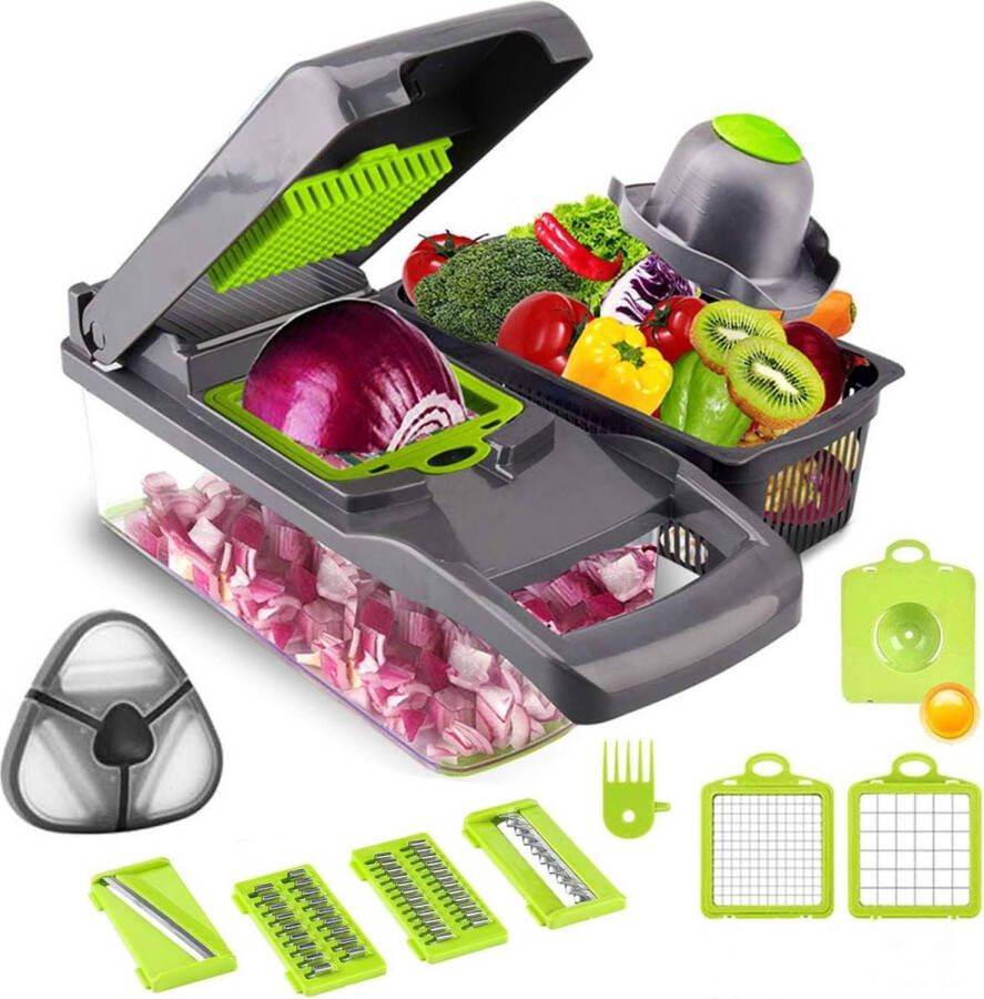 Vegetable Cutter Groentesnijder met verschillende mesjes met Schaal Mandoline Uiensnijder Vegetable chopper