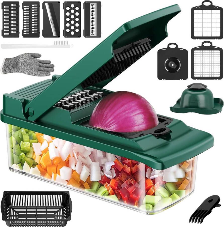 Vegetable Cutter Groentesnijder met verschillende mesjes met Schaal Mandoline Uiensnijder Vegetable chopper