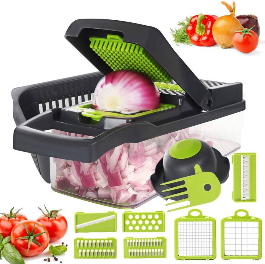 Vegetable Cutter Groentesnijder met verschillende mesjes met Schaal Mandoline Uiensnijder Vegetable chopper