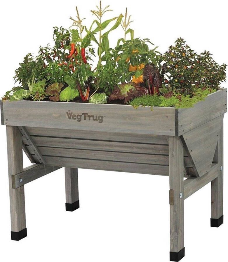 Vegtrug verhoogde kweektafel grijs 100 x 80 x 80 cm