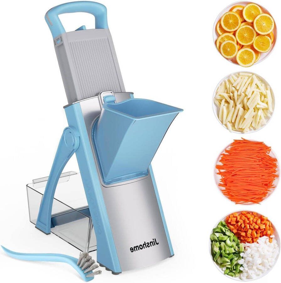 Veilige Groente Chopper 5 in 1 Verstelbare Mandoline Snijmachine Afneembaar Mes Snij Strips Versnipperen en in Blokjes Snijden Keuken Gadget
