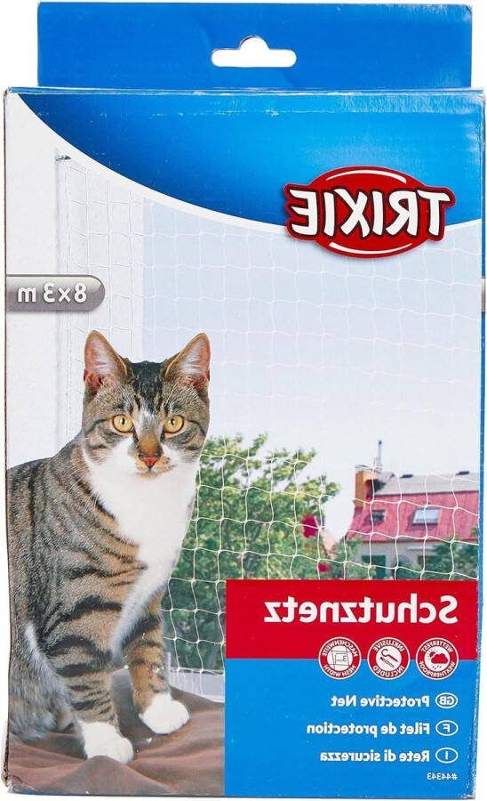 Veiligheidsnet 44343 8 x 3 m Transparant voor buiten gebruik Kattennet Balkon