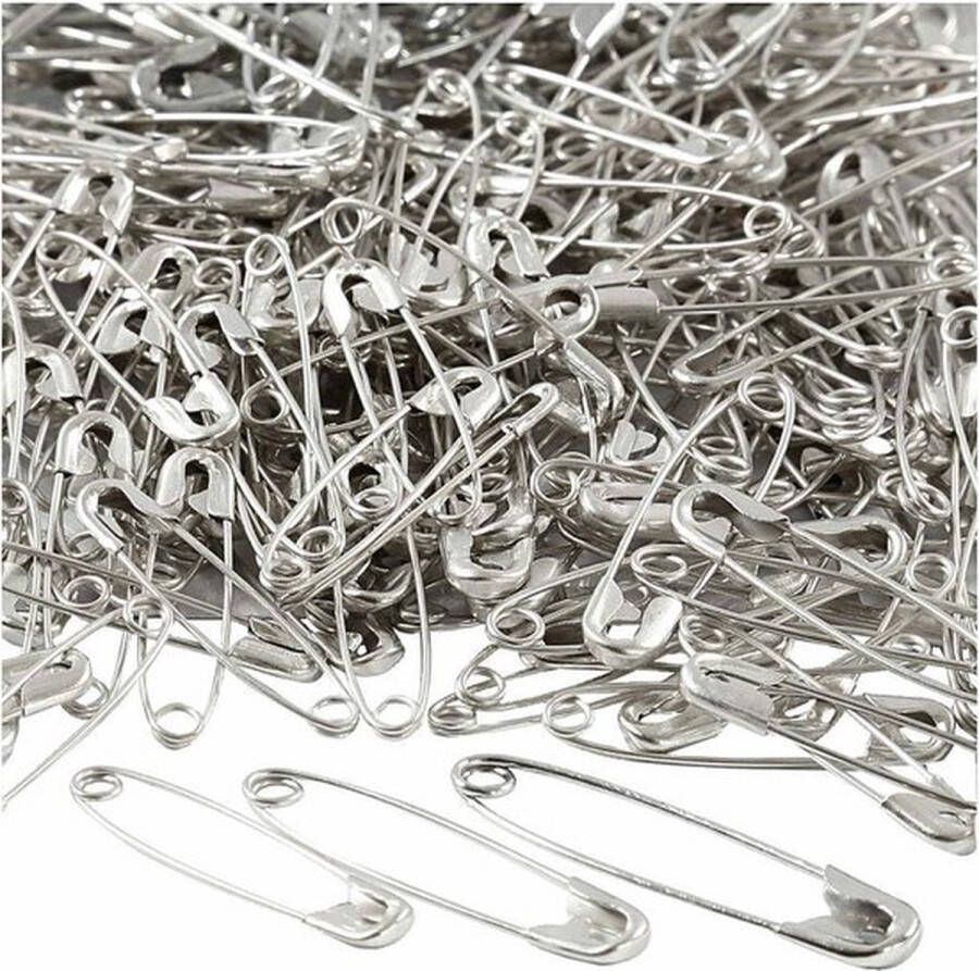 Veiligheidsspelden zilver L: 28+31+36 mm dikte 0 7-0 8 mm 600 stuk 1 doos