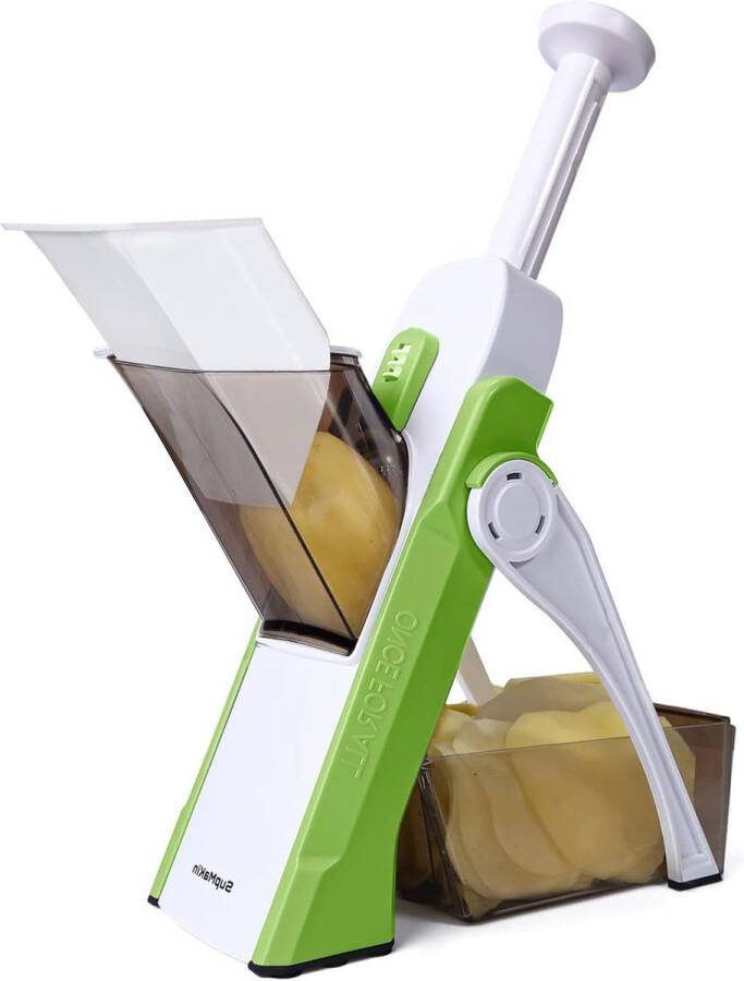 Veiligste mandoline groentesnijder-hakselaar aardappelchipsnijder multifunctionele groentehakmolen 4 snijmodi blokjes hakken Julienne keukengadgets Cheese Slicer