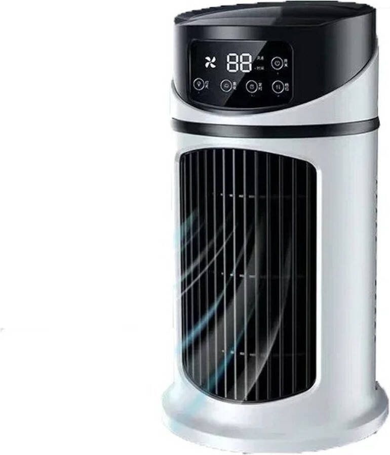 Ventilator Airco Mini Airco Tafelventilator 3 in 1 : Koelen Stof filteren Lucht Bevochtigen – Draagbare Luchtkoeler Koelventilator – Wit