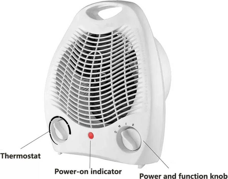 Ventilator Kachel 1000-2000W Thermostaat 2 standen Verwarming Fan