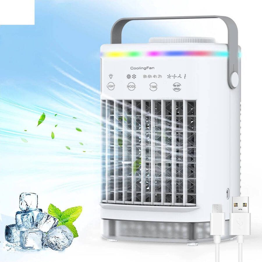 Ventilator Koeler Luchtkoeler Draagbaar Usb charger Aircooler 3 Gear Snelheid Luchtkoeling Fan Luchtbevochtiger Voor Thuis Kantoor