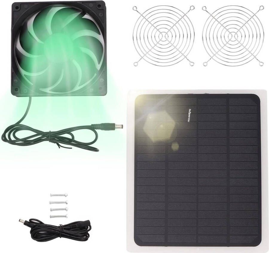 Ventilator op zonne-energie 10w zonnepaneelventilatorkit voor kas uitlaatventilator kippenhok huisdieren schuren hondenhokken