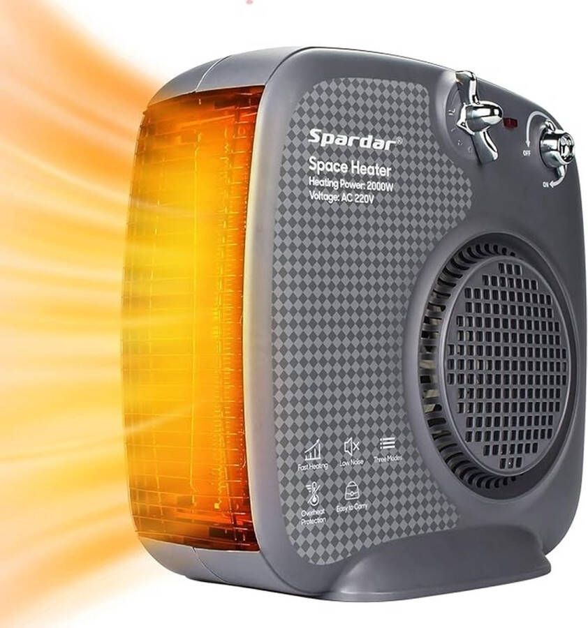 Ventilatorkachel 2000W met thermostaat en oververhittingsbeveiliging 3
