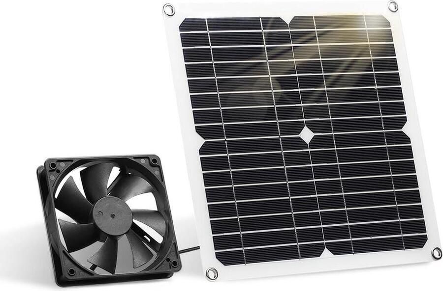 Ventilatorset 12 W weerbestendig met DC-ventilator voor kleine kippenhokken Zonnepaneelset voor kassen schuren huisdierhuizen uitlaat