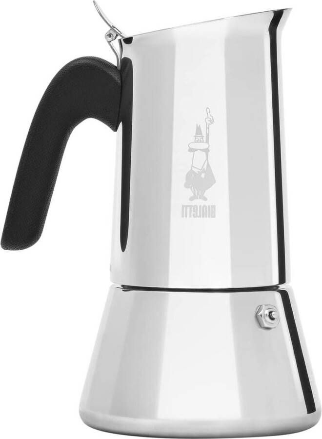 Venus Induction Roestvrijstalen Espressomaker Geschikt Voor Alle Warmtebronnen 10 Kops (460 ml) Zilverkleurig