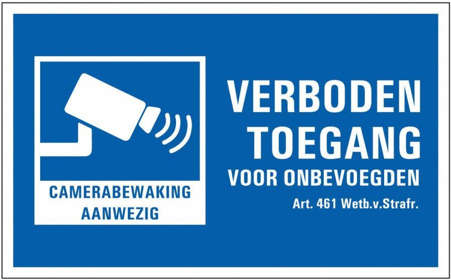 Verboden toegang camerabewaking sticker 200 x 125 mm