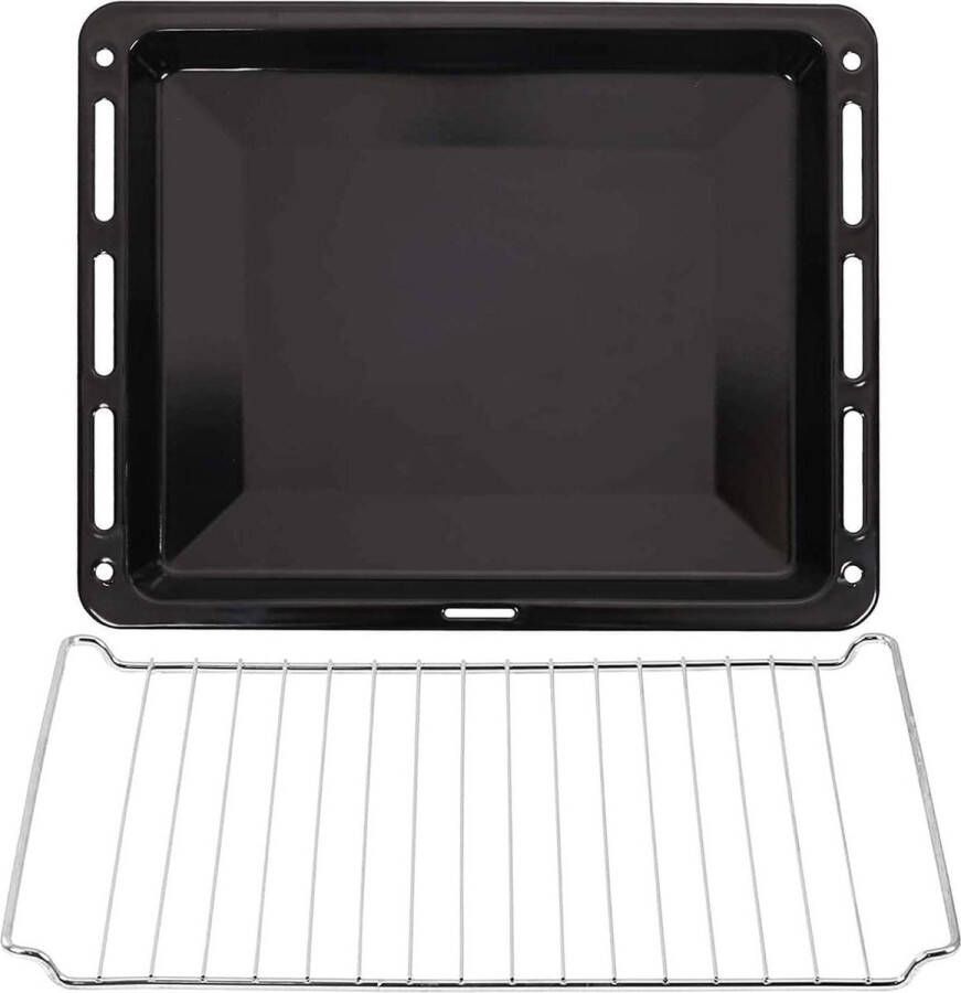 Verchroomd ovenrooster en geëmailleerde bakplaat 460 x 375 x 30 mm voor oven en fornuis Rooster 46 x 375 cm sheet pan extender