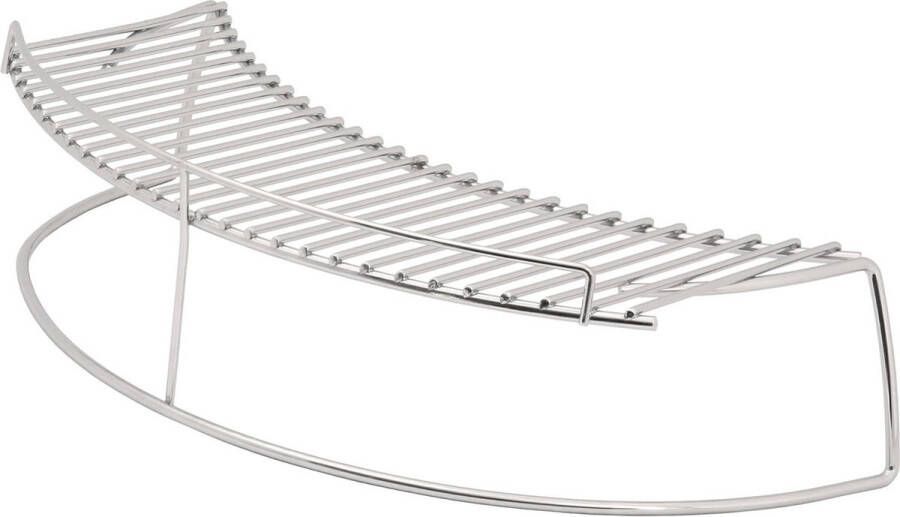 Verchroomd staal rond warmhoudrooster 45 x 14 x 10 cm Geschikt voor kogelbarbecue en kamado grill 2e niveau universeel warmingrek bbq accessoires