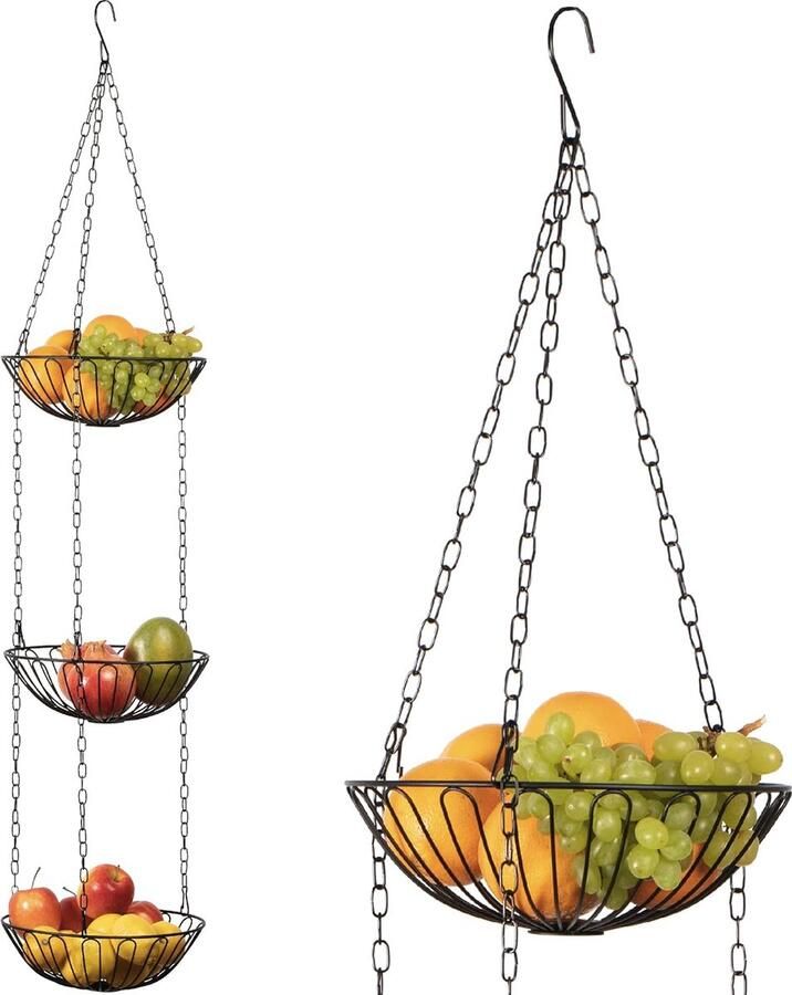 Verdiepingen fruitmand 130 cm (zwart)