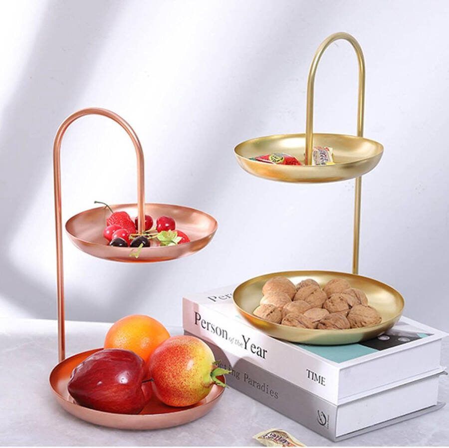 Verdiepingen fruitmand 2 Layer (Goud)