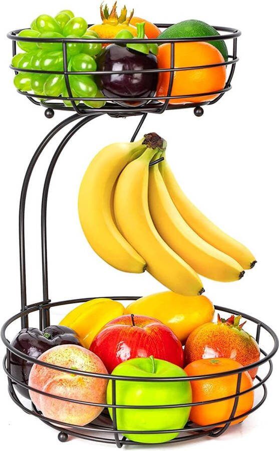 Verdiepingen fruitmand 2 verdiepingen bruin