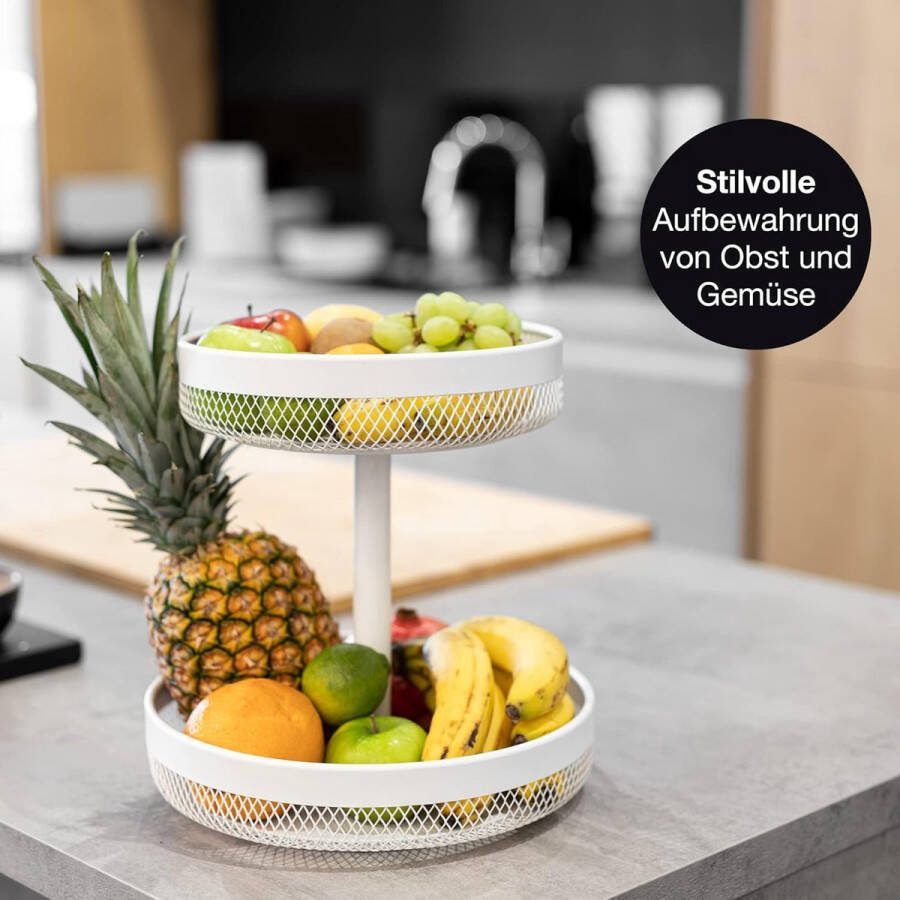 Verdiepingen fruitmand 2 verdiepingen wit