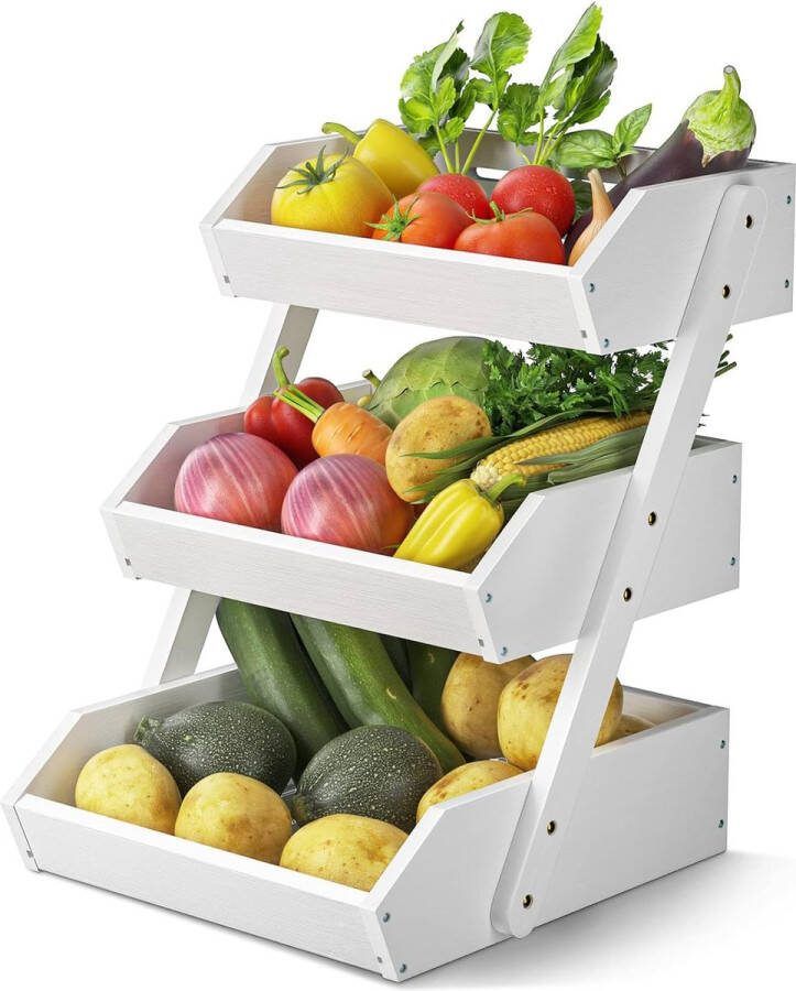 Verdiepingen fruitmand 3 etages wit