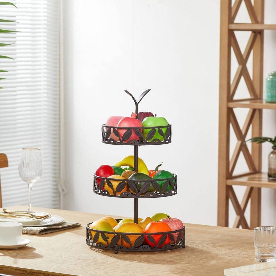 Verdiepingen fruitmand 3 Tier Zwart