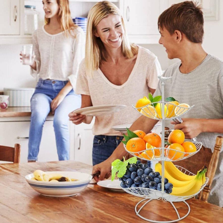 Verdiepingen fruitmand 3 verdiepingen 31 cm 25 cm 20 cm