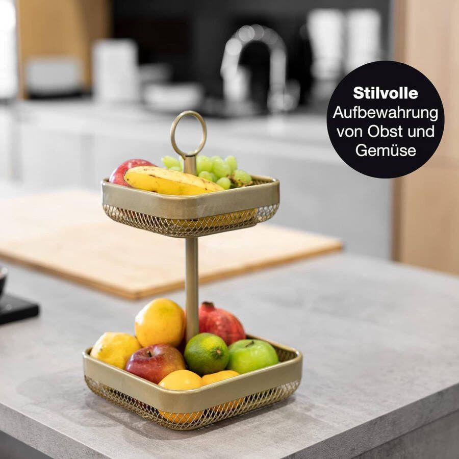 Verdiepingen fruitmand goud