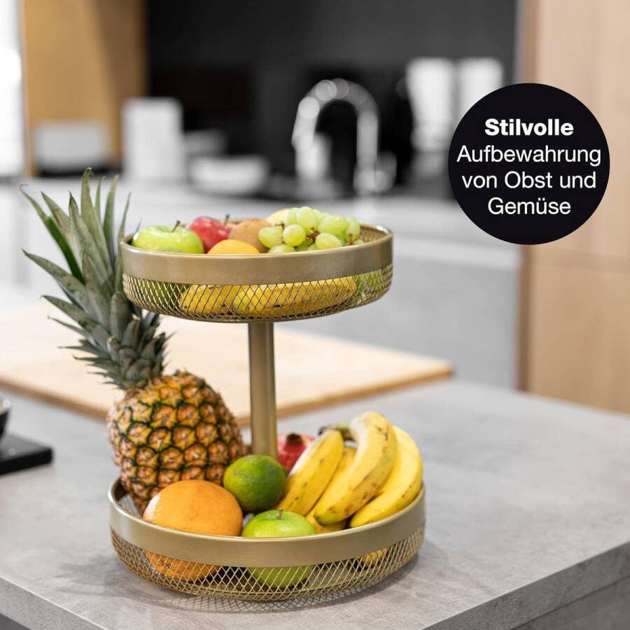Verdiepingen fruitmand goud