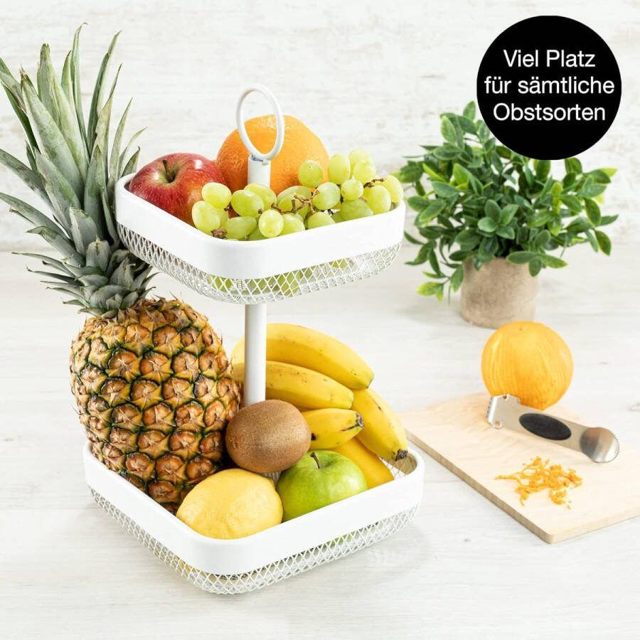 Verdiepingen fruitmand wit