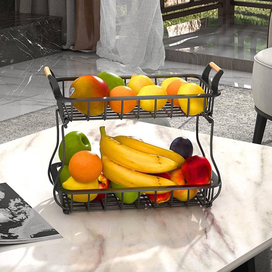 Verdiepingen fruitmand Zwart