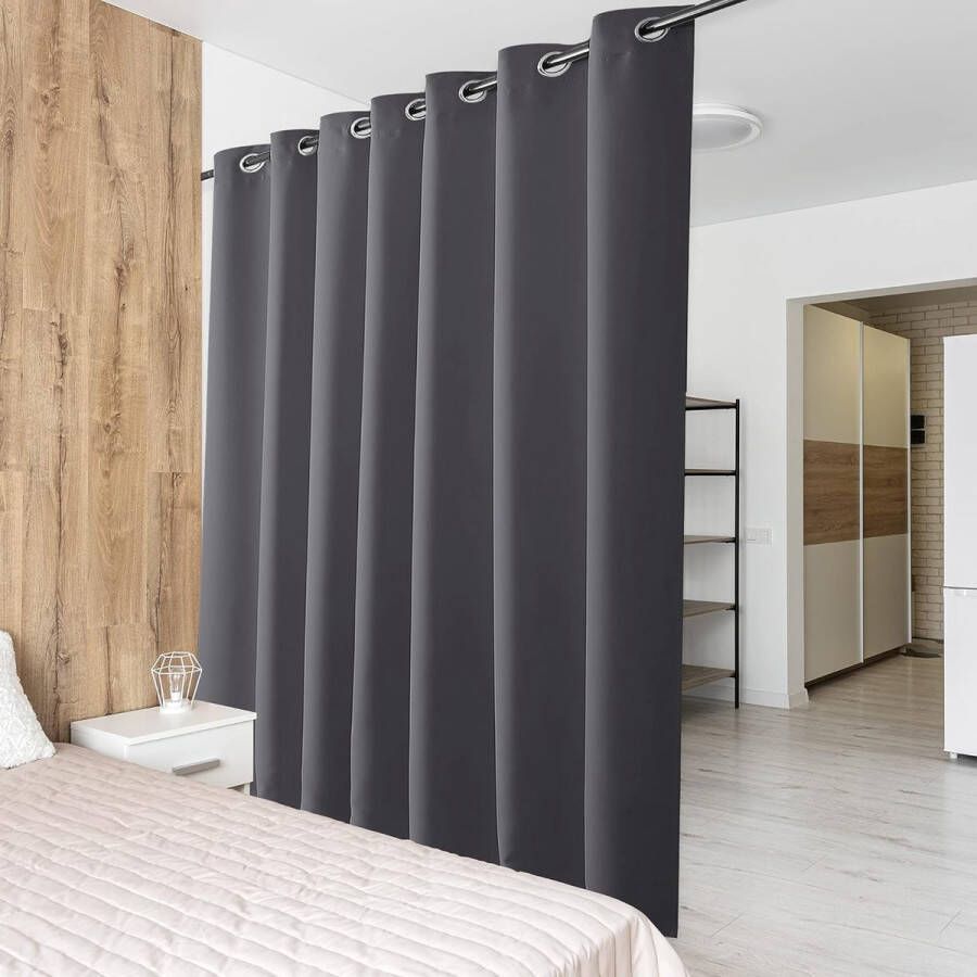 Verduisterend scheidingsgordijn met ingestanste ringen ruimteverdeler voor woonkamer slaapkamer kantoor zorgt voor privacy 1 stuks